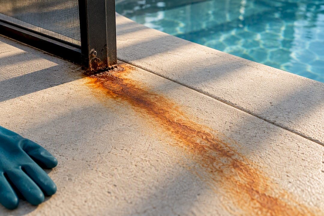 Homeowners: After Two Failed Cleanings, Stop Rust Stains on Pool Decks