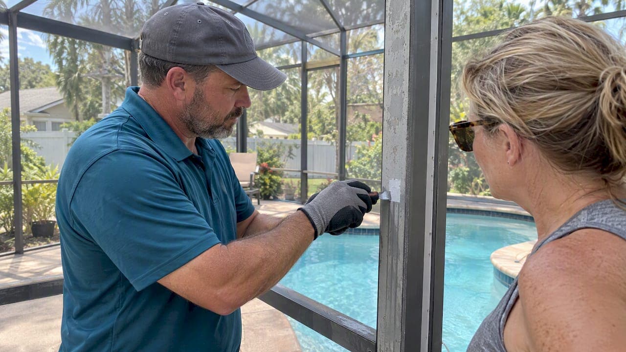 Homeowners: Insist on an Adhesion Test to Restore a Faded Aluminum Pool Cage