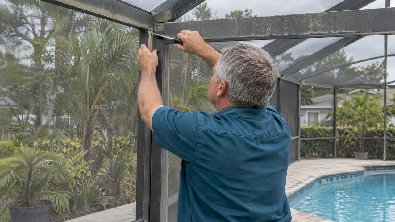 Homeowners Fix a Squeaky Pool Enclosure in an Afternoon, Repair First